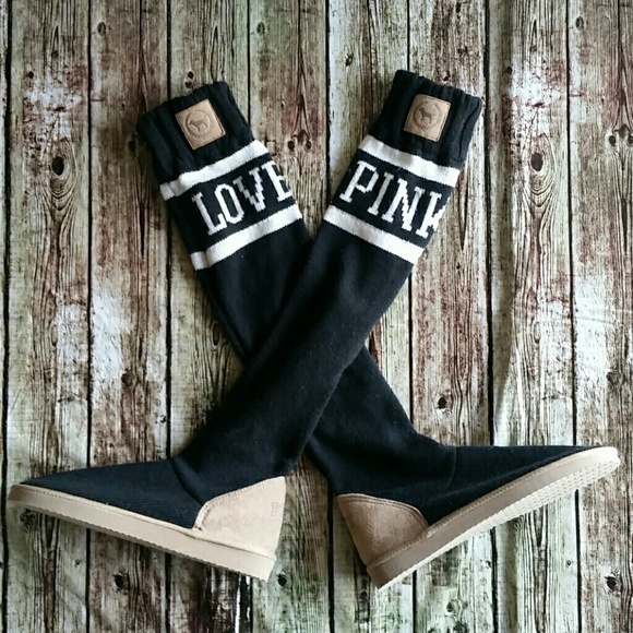 pink sock boots victoria secret